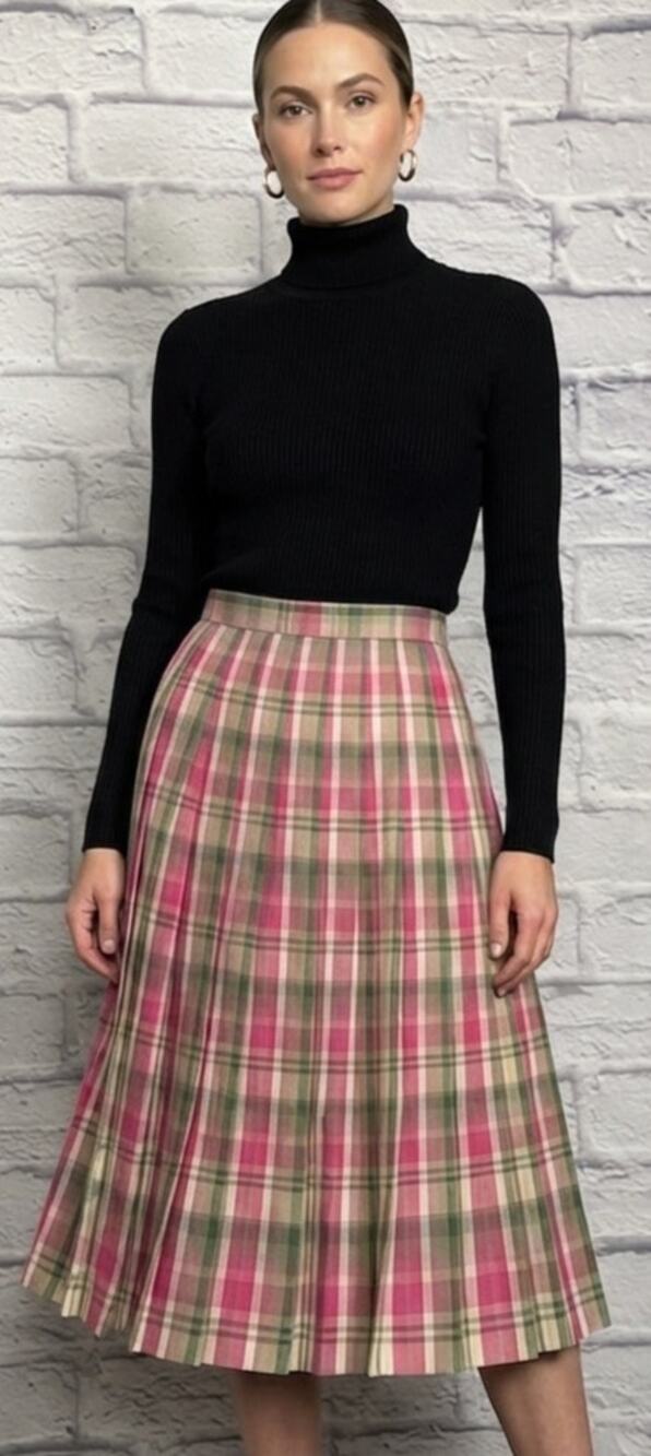 Vintage Pendleton Pleated Plaid Skirt